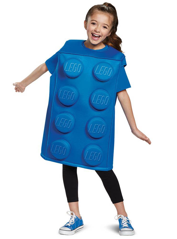 Blue Lego Brick Unisex Kid's Costume - Alt Front Image