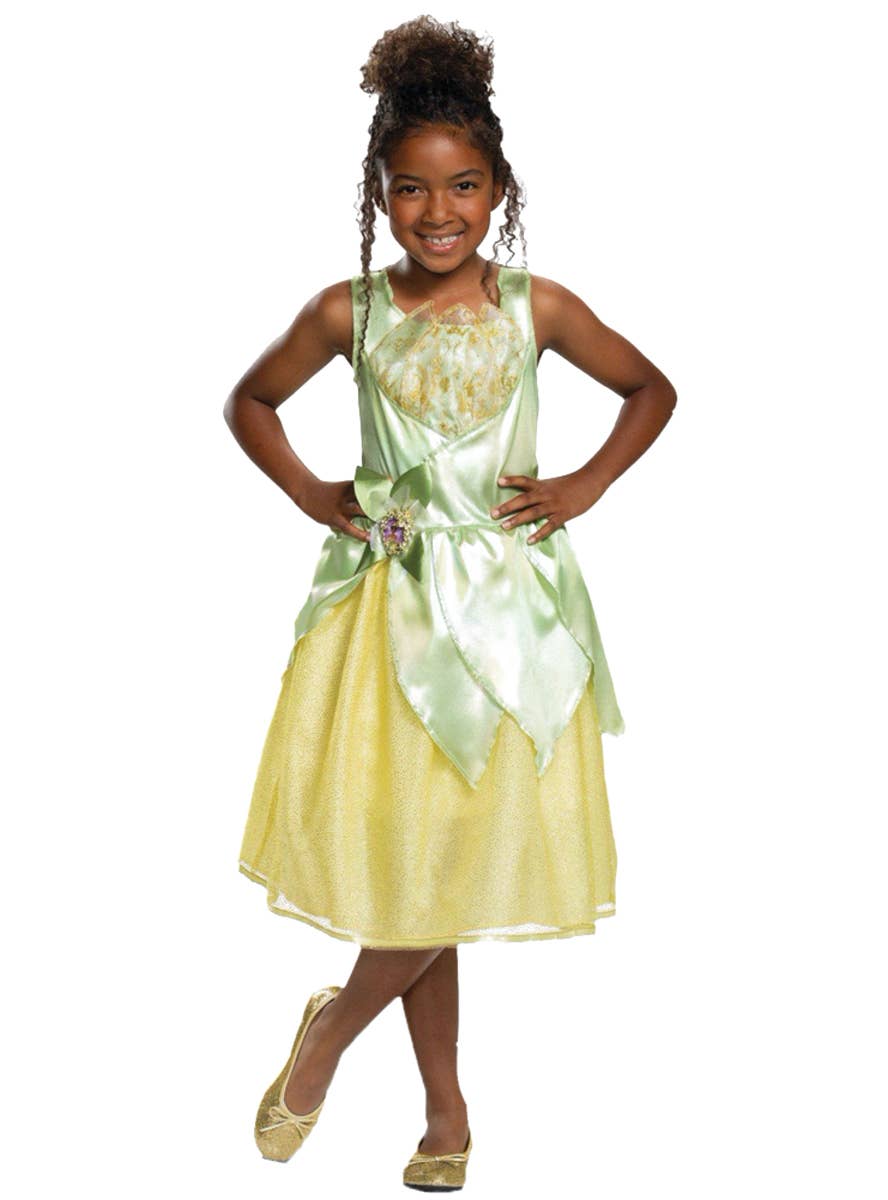 Girls Princess and the Frog Tiana Dress Up Costume Front Image