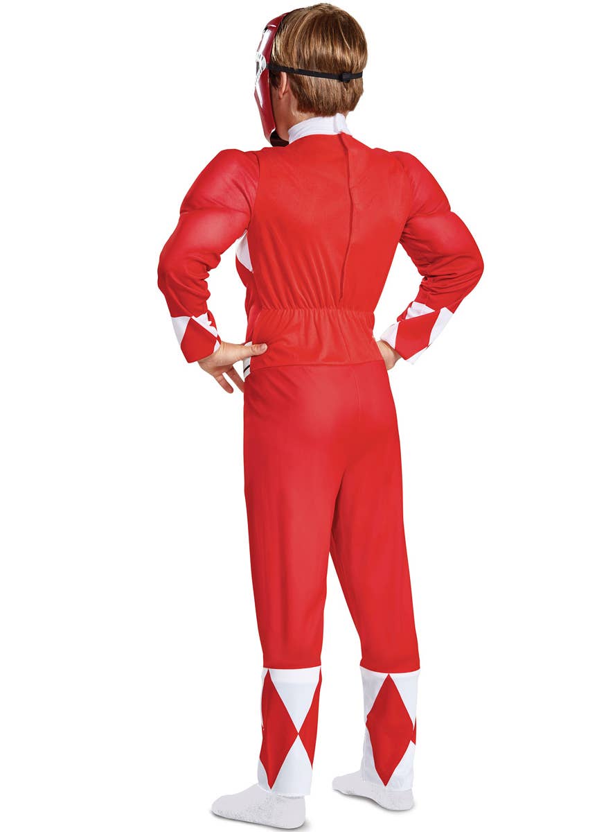 Red Power Ranger Classic Boys Costume - Back Image
