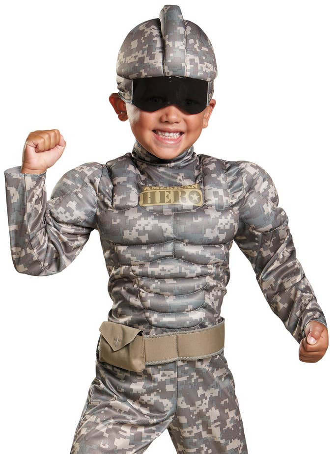 Boys Toddler Combat Warrior Costume - Close Up Image