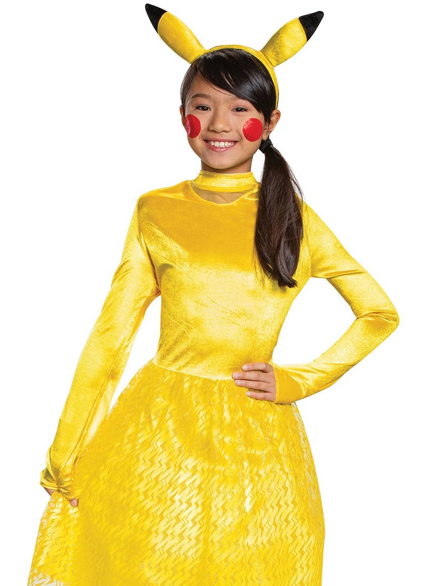 Girls Tutu Pikachu Costume - Close Front Image