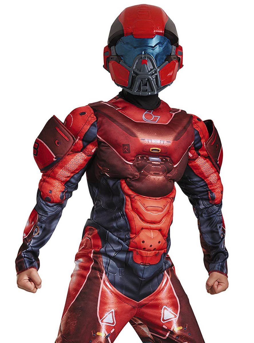 Red Spartan Costume for Boys - Close Up Image