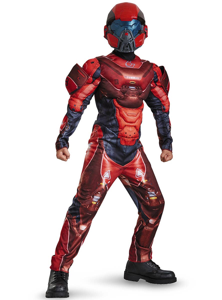 Red Spartan Costume for Boys - Front Image
