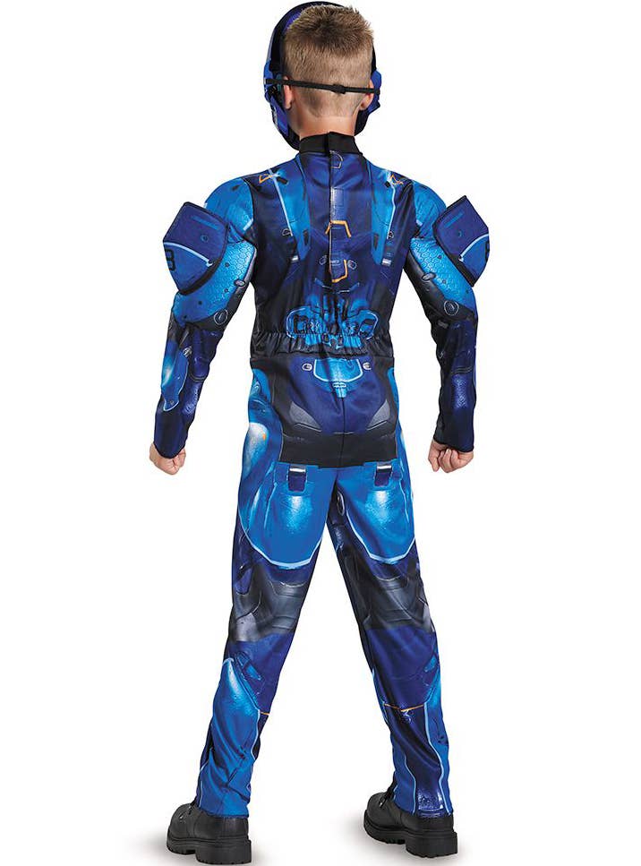 Boys Blue Spartan Costume - Back Image