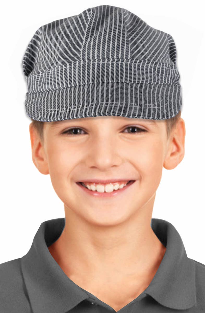 Black and White Train Engineer Boy's Historical Cap Main Image