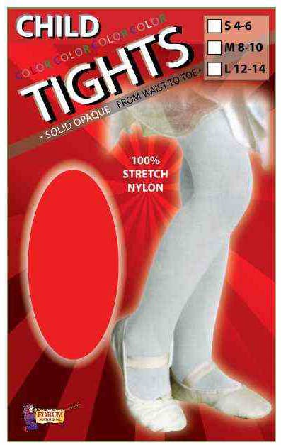 Girls Solid Red Opaque Full Length Halloween Stockings Main Image