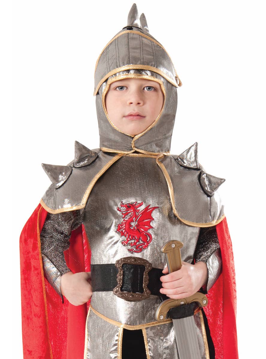 Boy's Medieval Knight Costume Fancy Dress close Up View