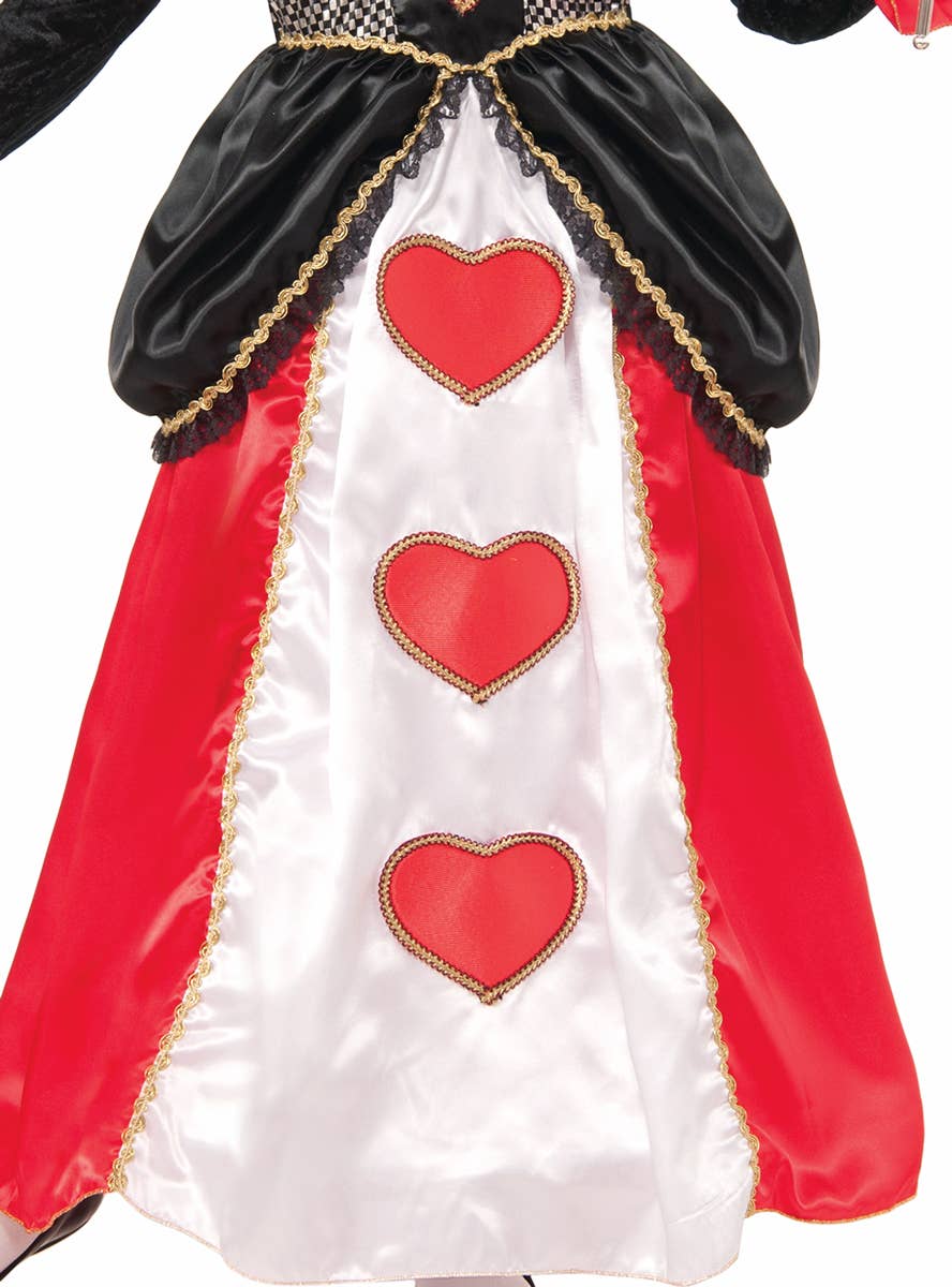 Girl's Red Queen of Hearts Costume Detail View