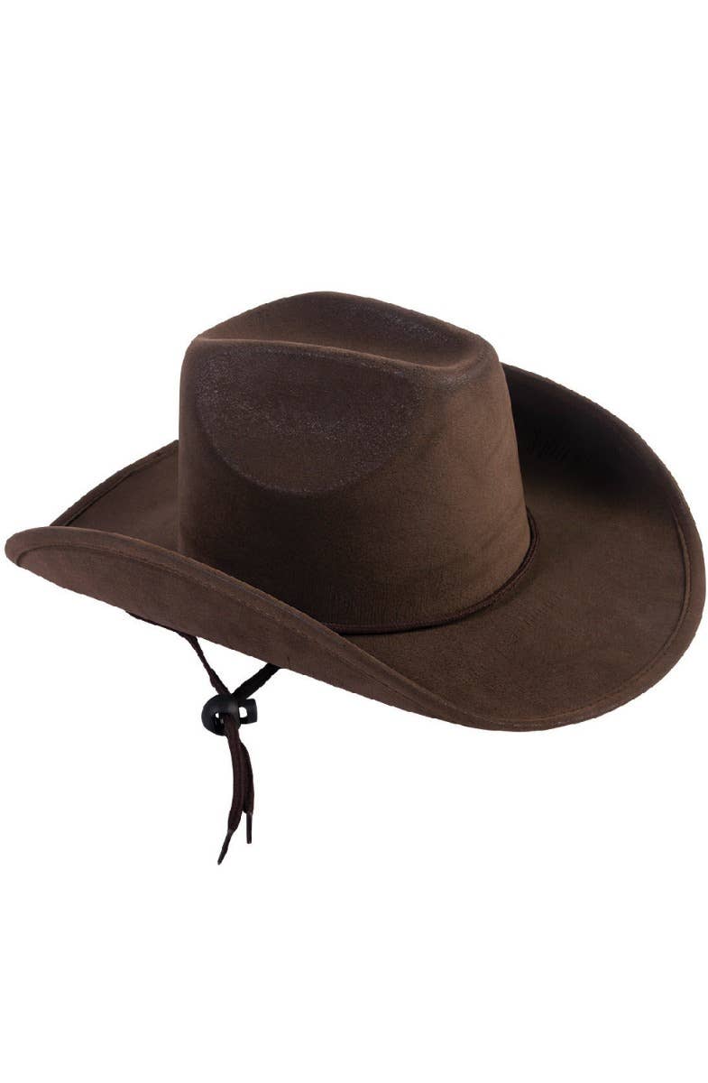 Brown Kid's Suede Look Cowboy Hat Costume Accessory Main Image
