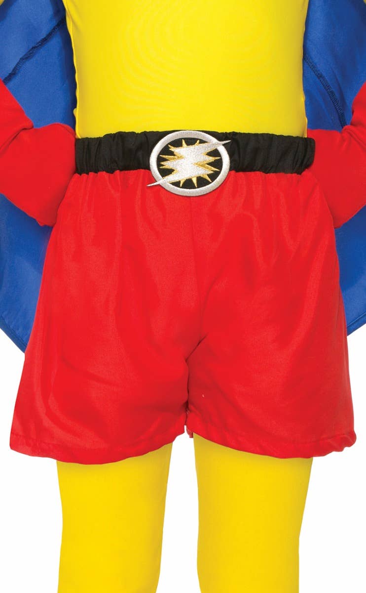 Kid's Unisex Bright Red Satin Superhero Boxer Shorts Costume Accessory Main Image