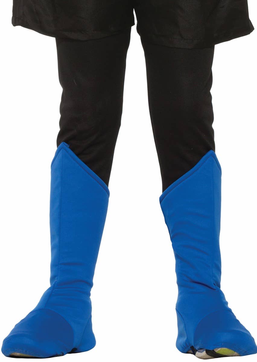 Children's Blue Padded Foam Superhero Shoe Covers Main Image