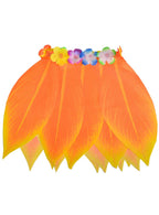 Orange Banana Leaf Hawaiian Kid's Costume Skirt