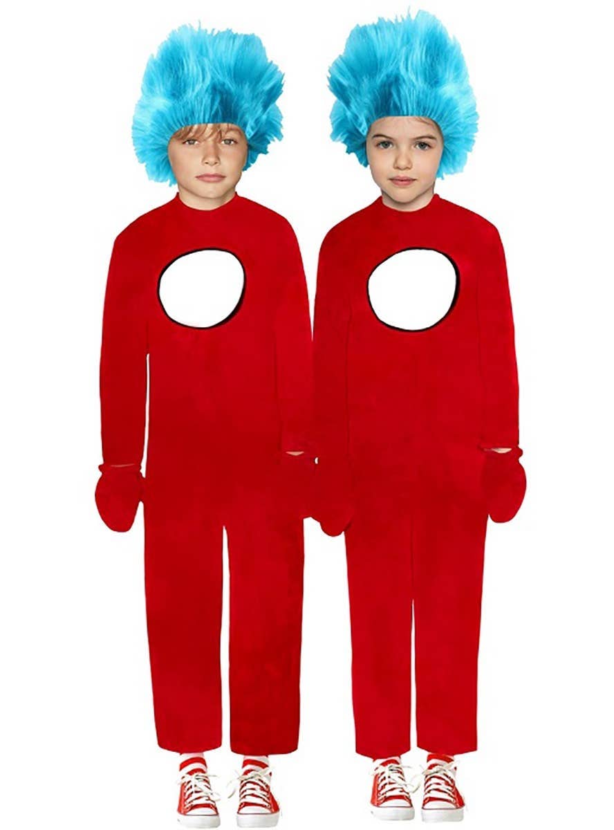 Image of Thing 1 or 2 Kids Book Week Costume Without Wig