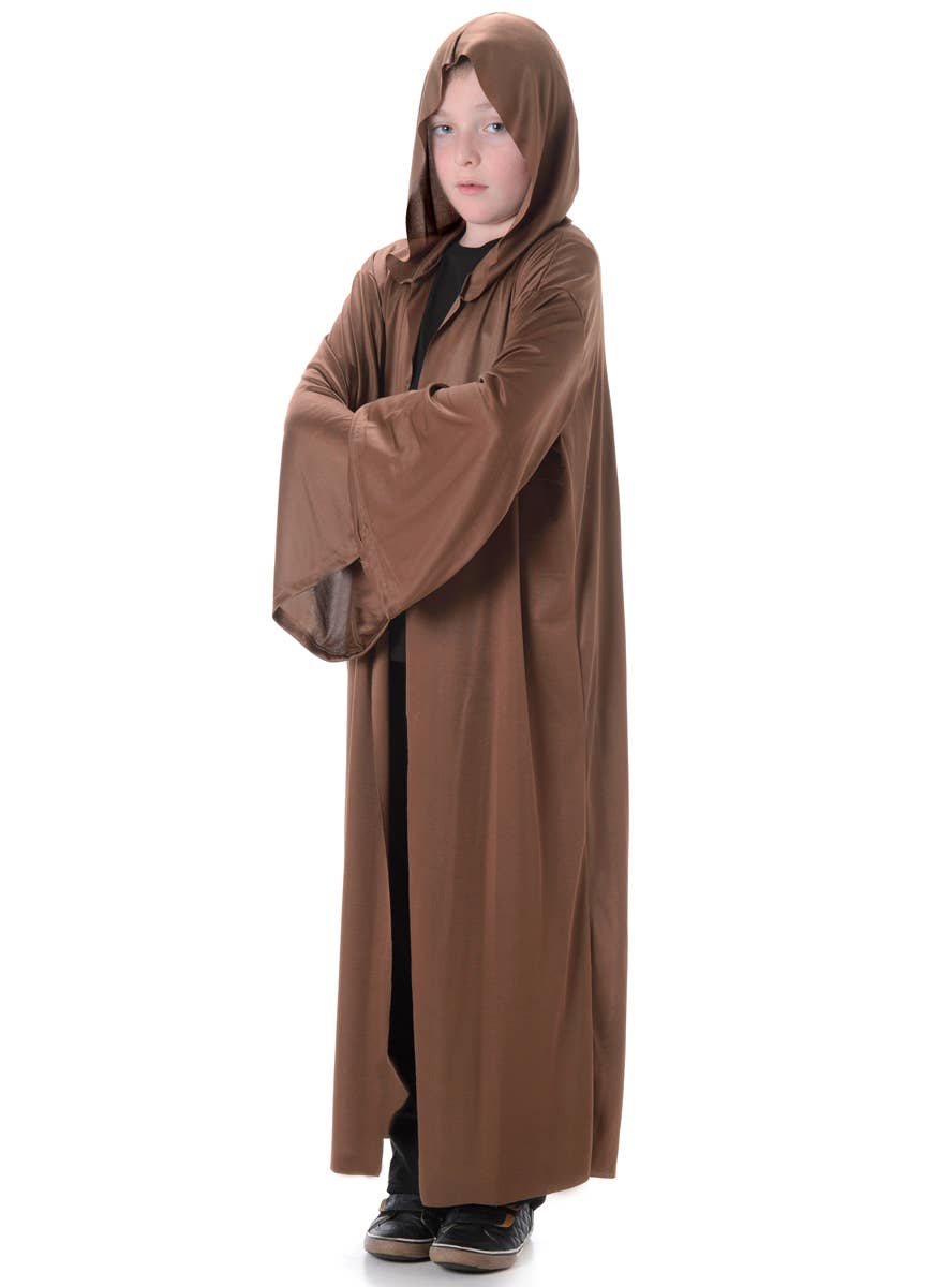 Brown Hooded Robe Boys Halloween Costume Main Image