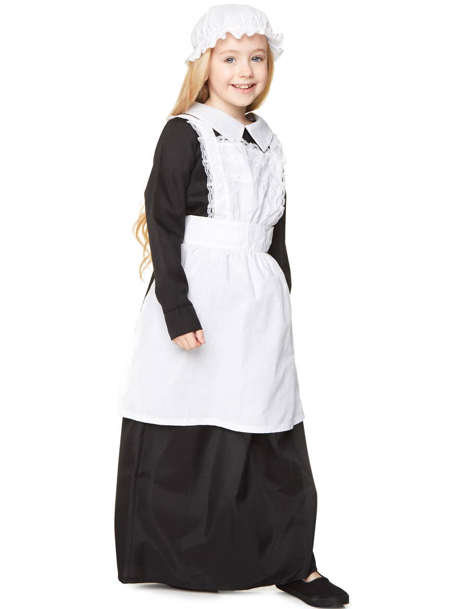 Olden Days Victorian Maid Costume for Girls - Side Image