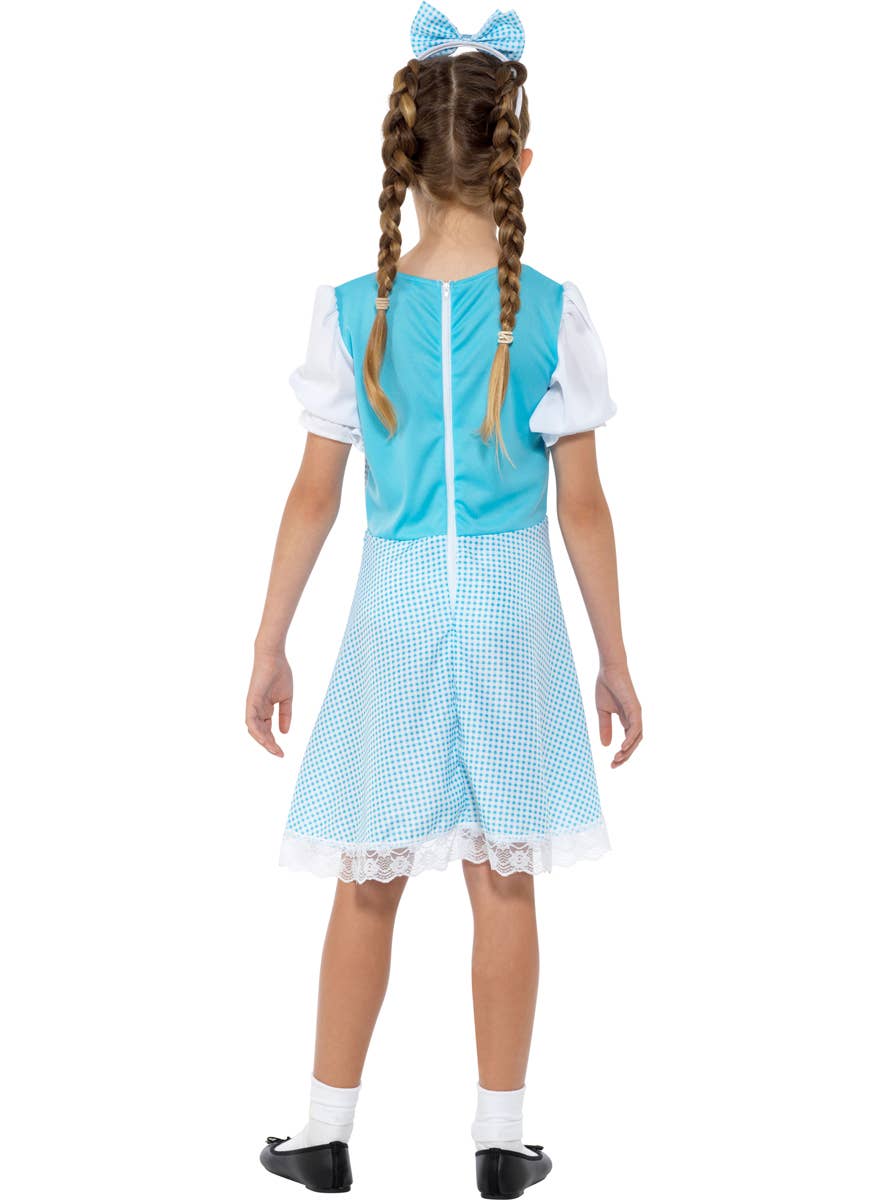 Girls Dorothy Fancy Dress Costume - Back Image