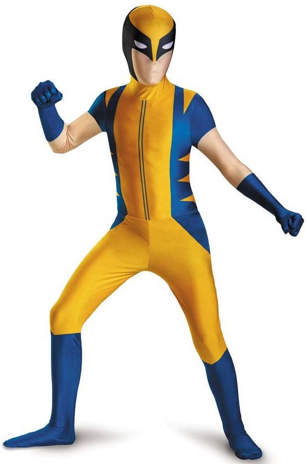 Boys Classic Wolverine Second Skin X-Men Fancy Dress Costume