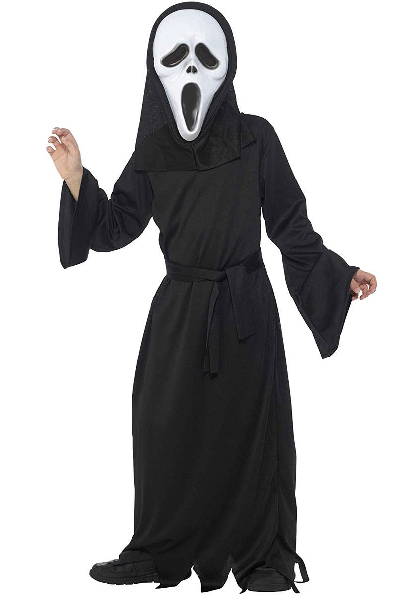Boys Scream Costume with Black Robe and Mask Alternate Front Image