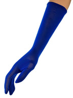 Kids Matte Blue Long Costume Gloves