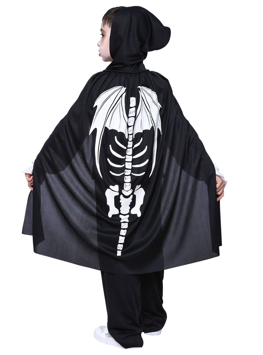 Dragon Skeleton Print Kids Halloween Cape