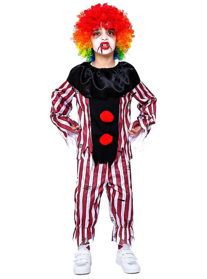 Image of Boys Red and Black Evil Clown Costume - Alternative