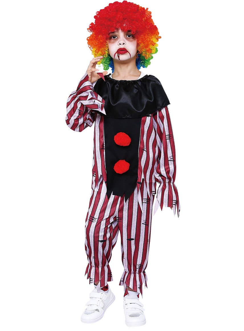 Image of Boys Red and Black Evil Clown Costume