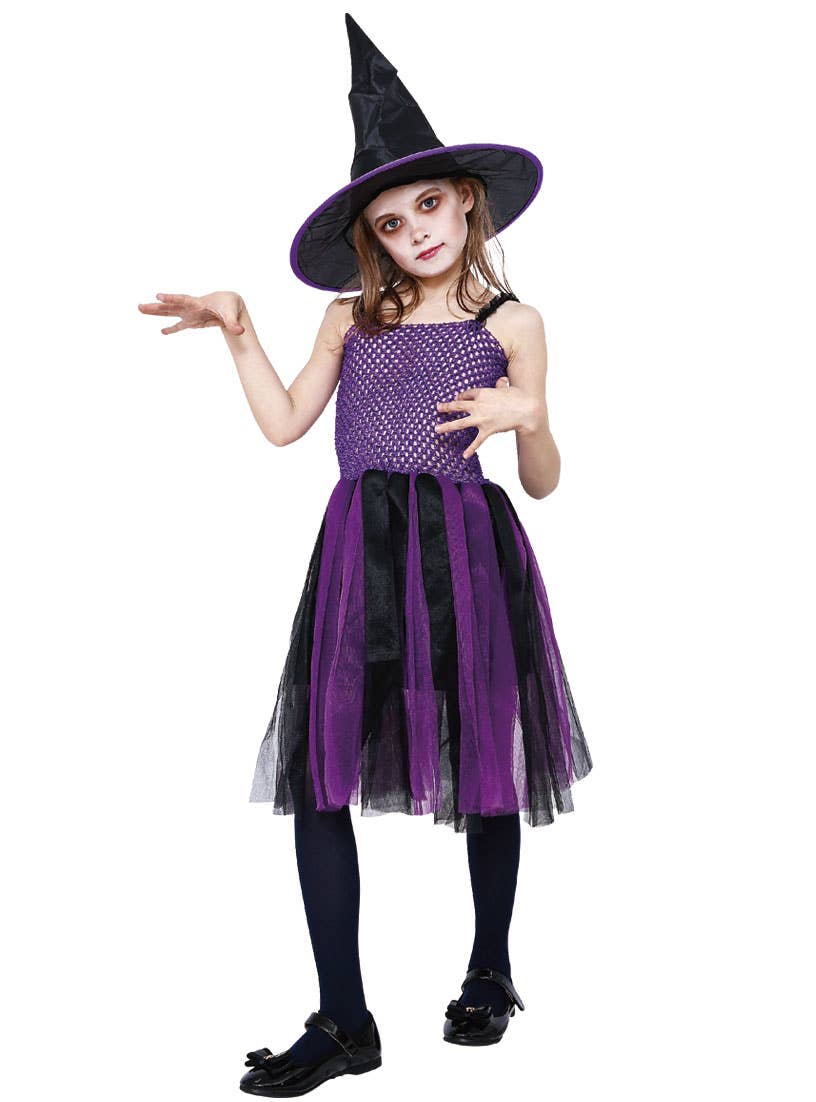 Purple and Black Witch Costume for Girls