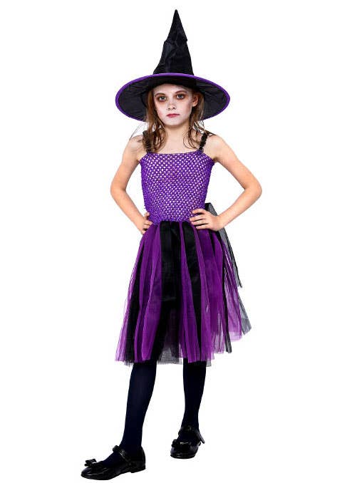 Gothic Purple Witch Girls Halloween Costume