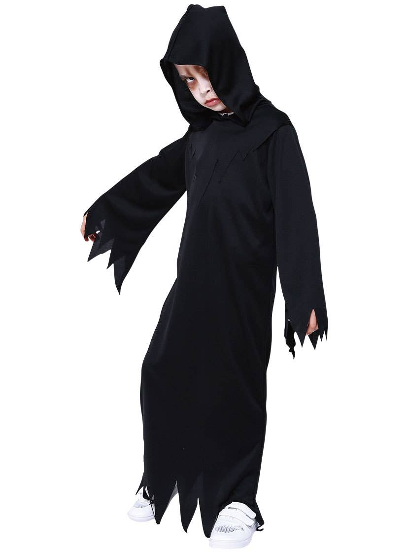Hooded Black Grim Reaper Robe Costume for Boys