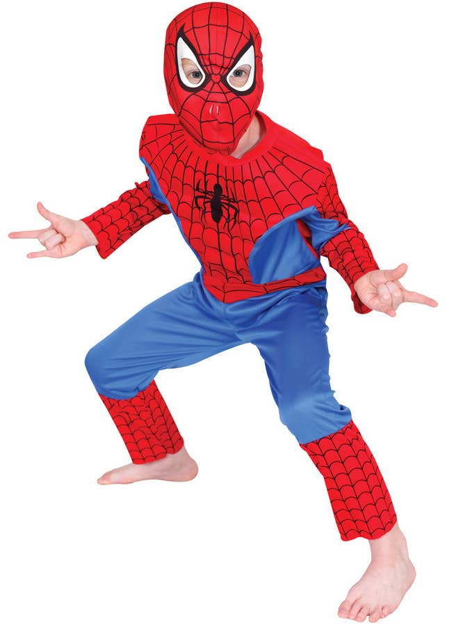Boy's Spiderman Superhero Costume Front View