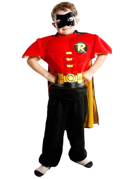 Boys DC Robin Shirt and Mask Dress Up Set