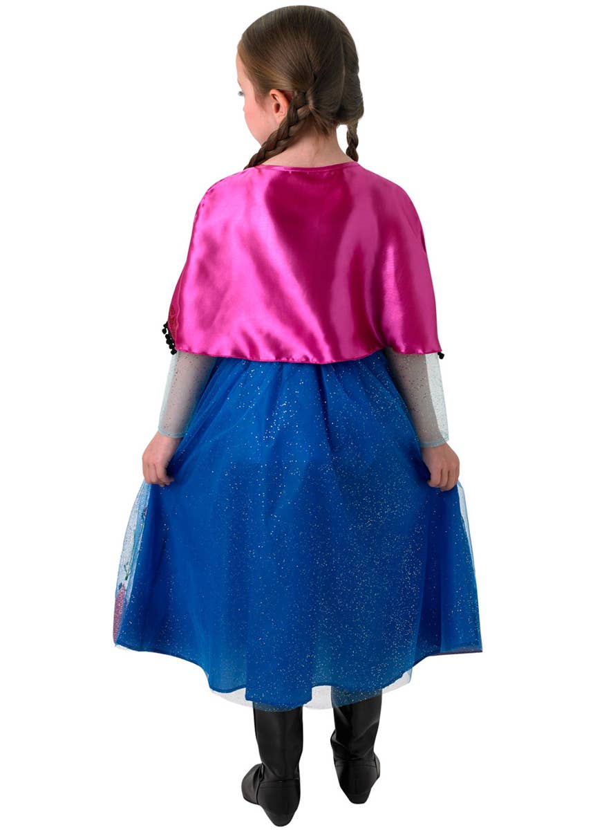 Girls Princess Anna Disney Frozen Fancy Dress Costume Back Image