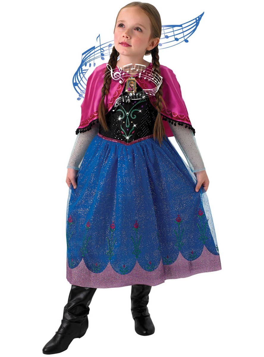 Girls Princess Anna Disney Frozen Fancy Dress Costume Front Image