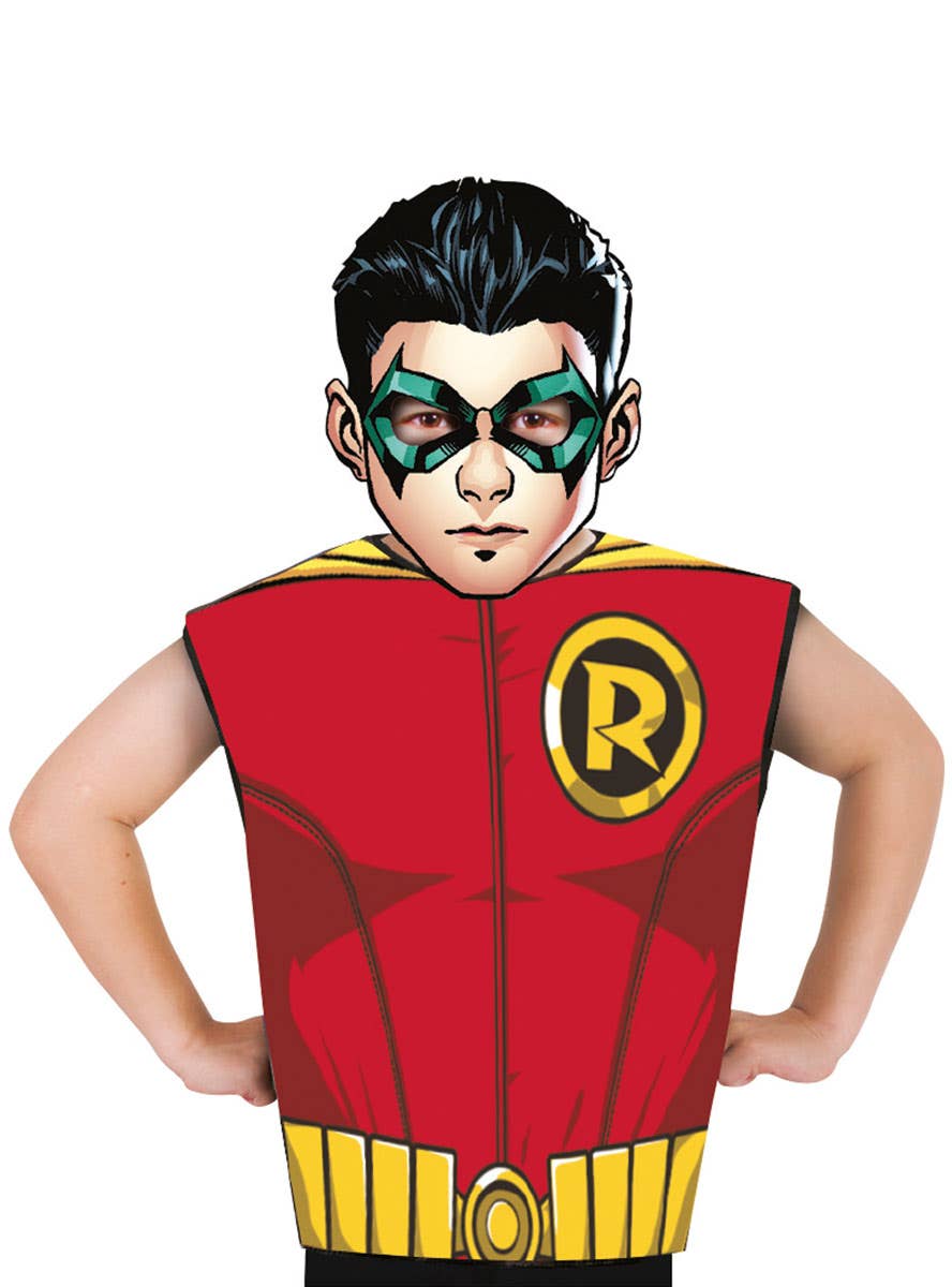 Boys DC Comics Robin Shirt and Mask Costume Set