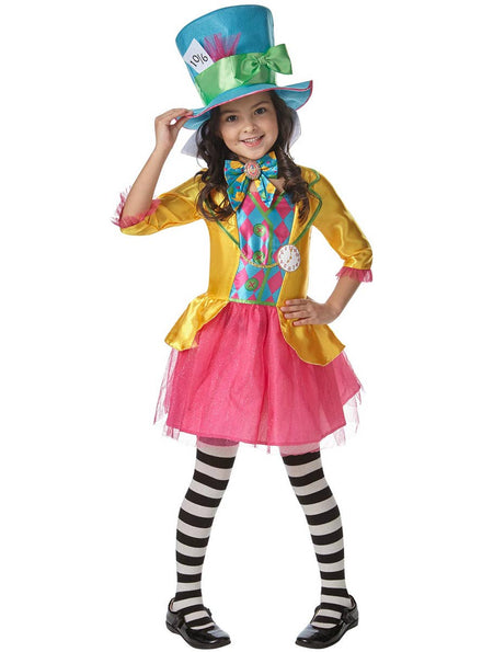 Girls Mad Hatter Fancy Dress Costume