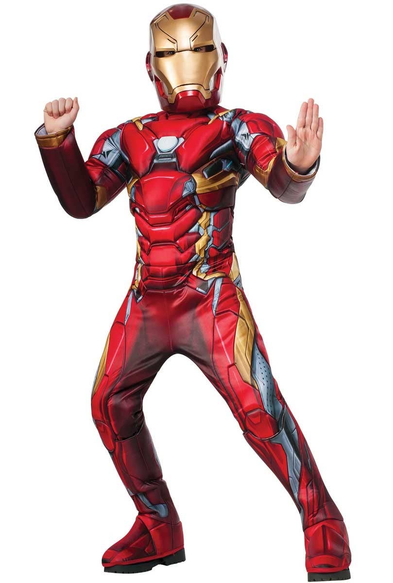 Deluxe Marvel Comics Iron Man Boy's Superhero Costume - Main Image