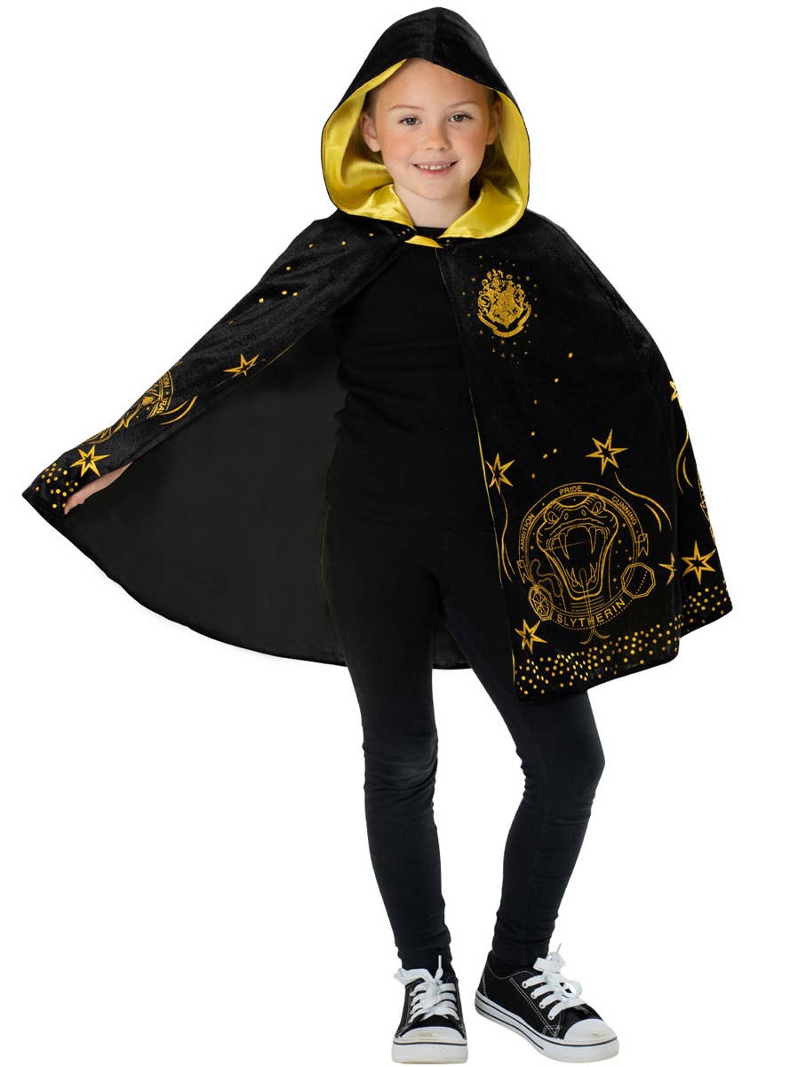 Kids Black and Gold Hogwarts Houses Costume Robe