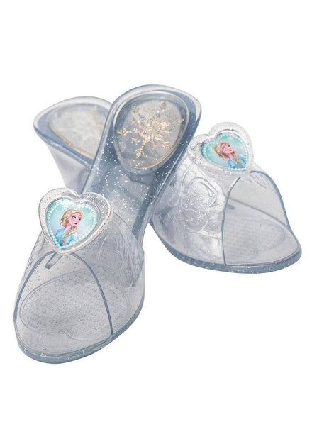 Image of Light Up Frozen Elsa Girls Blue Jelly Costume Shoes - Main Photo