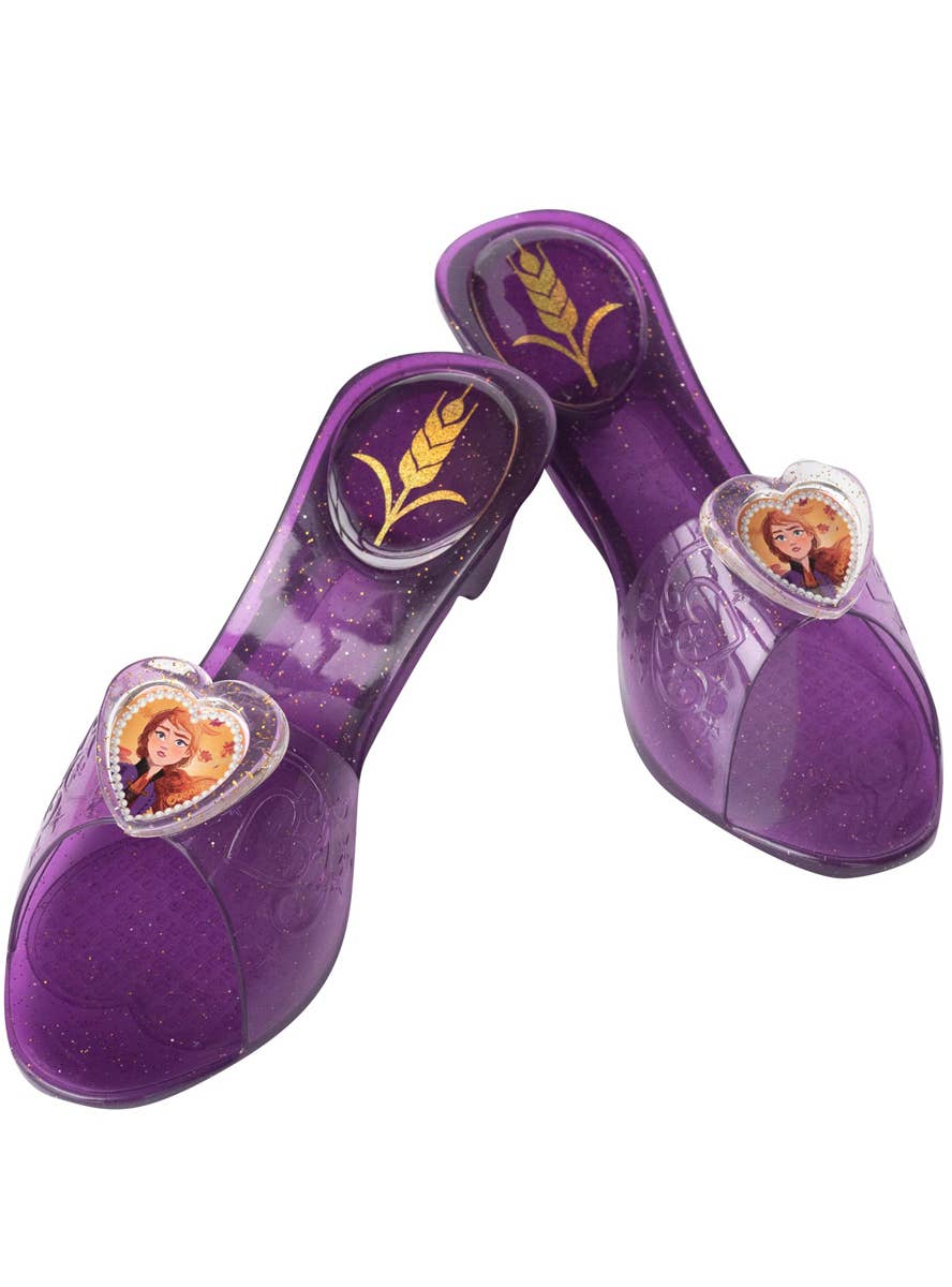 Girls Purple Anna Jelly Costume Shoes - Alternate Image 1