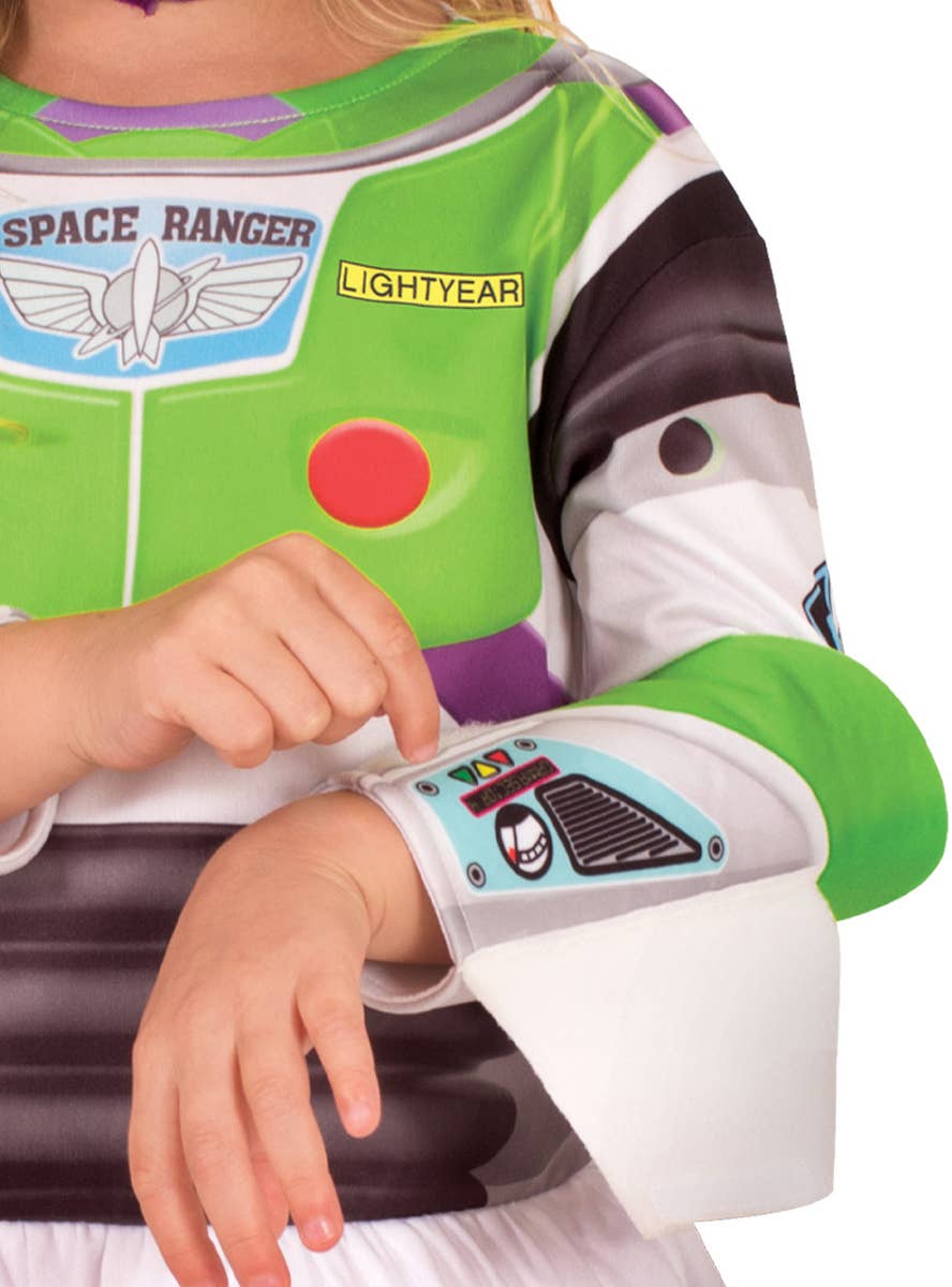 Miss Buzz Lightyear Girls Deluxe Toy Story Costume - Close Up 3