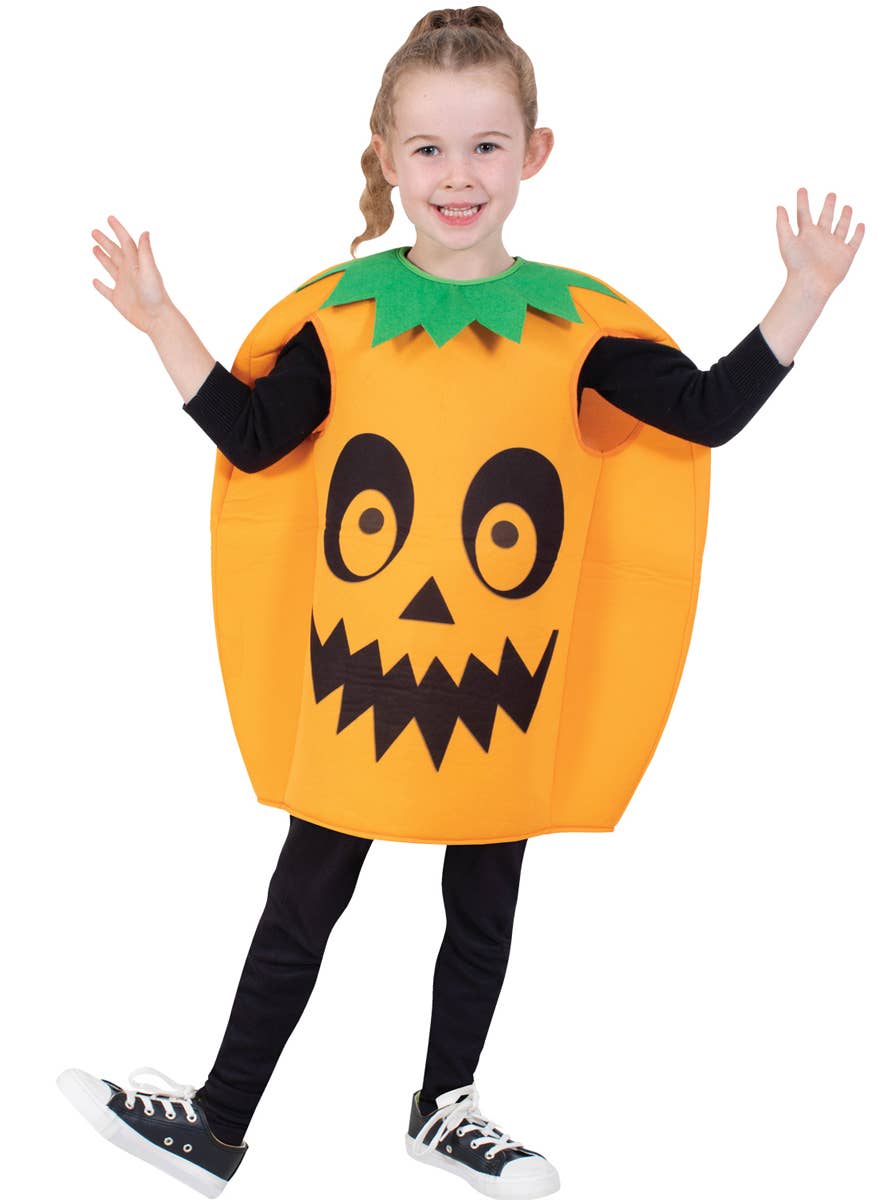 Orange Pumpkin Jack-o-Lantern Kid's Halloween Costume