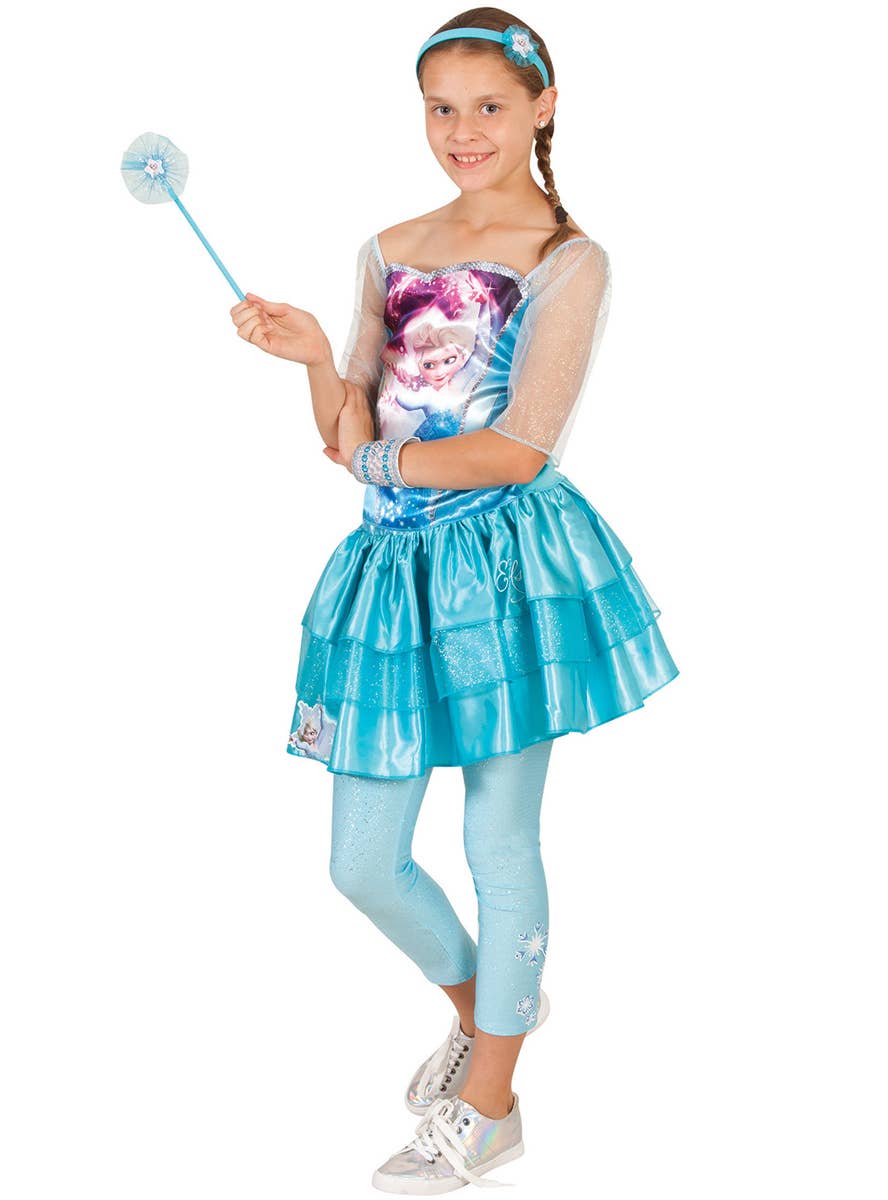 Girls Elsa Character Print Disney Frozen Costume Top Main Image