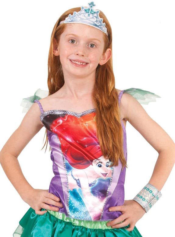 The Little Mermaid Girls Disney Ariel Character Costume Top Close Up Image