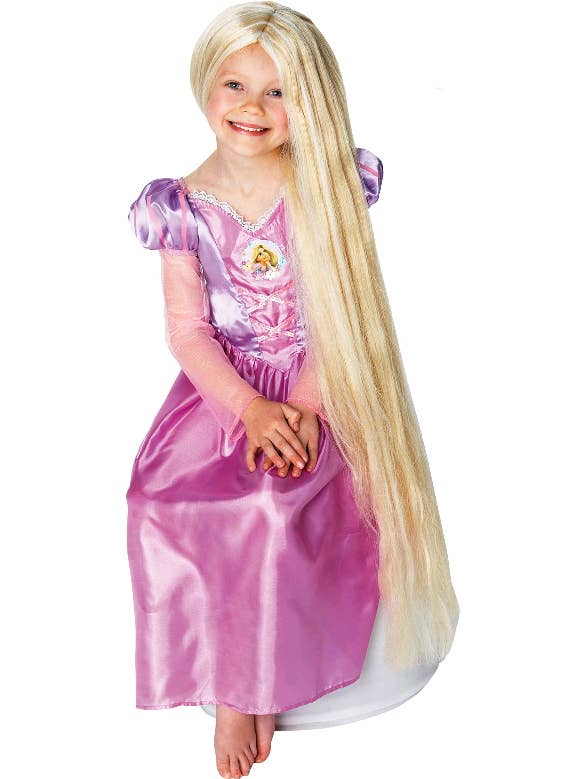 Girls Glow in the Dark Rapunzel Disney Tangled Long Blonde Costume Wig Main Image