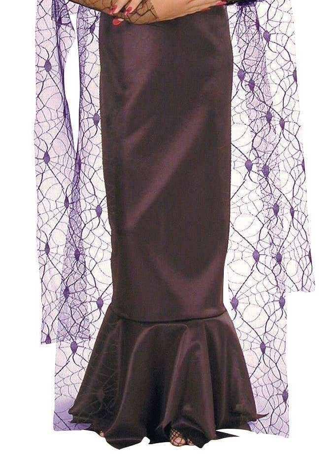 Girls Morticia Addams Halloween Fancy Dress Costume Close Image 2