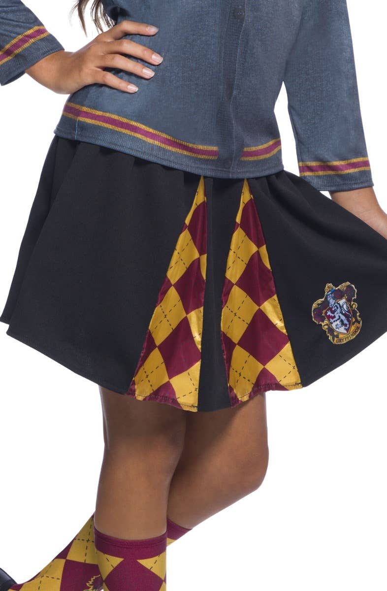 Girl's Harry Potter Gryffindor Kid's School Girl Costume Skirt Close Up Image