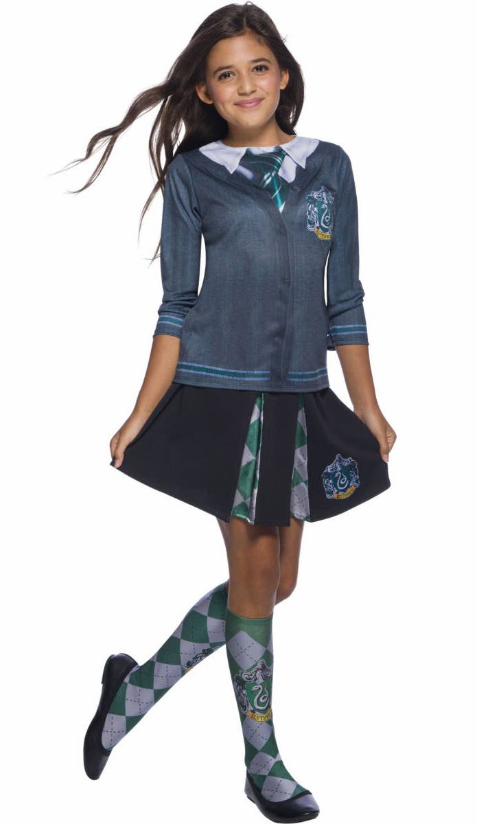 Girls Slytherin House Harry Potter Costume Skirt Main Image