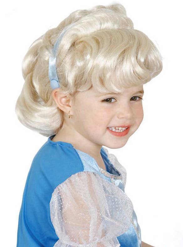 Short Blonde Cinderella Updo Costume Wig for Girls