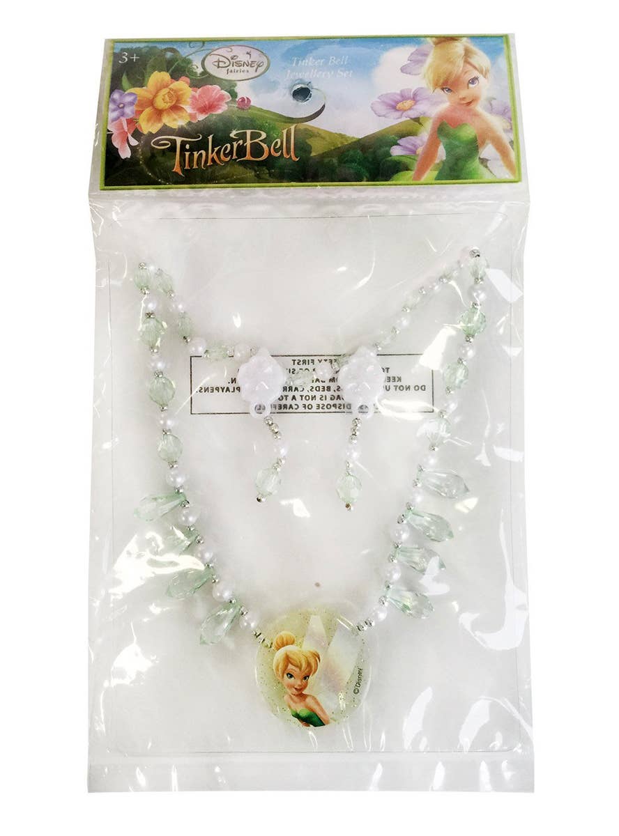 Kids Tinkerbell Necklace and Earrings Set - Packaging Image