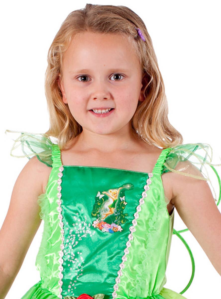 Tinkerbell Green Fairy Girls Costume - Close Image